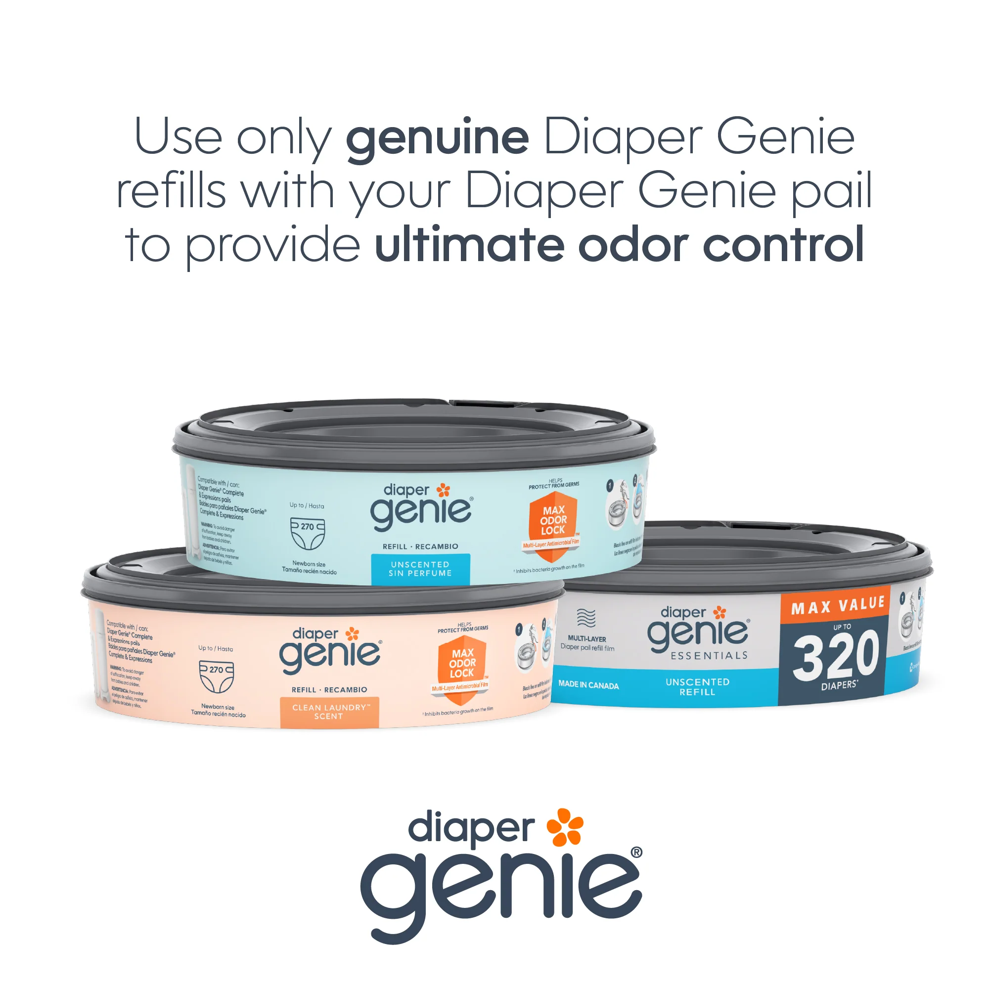 Diaper Genie® Essentials Pail Round Refill - Image 7